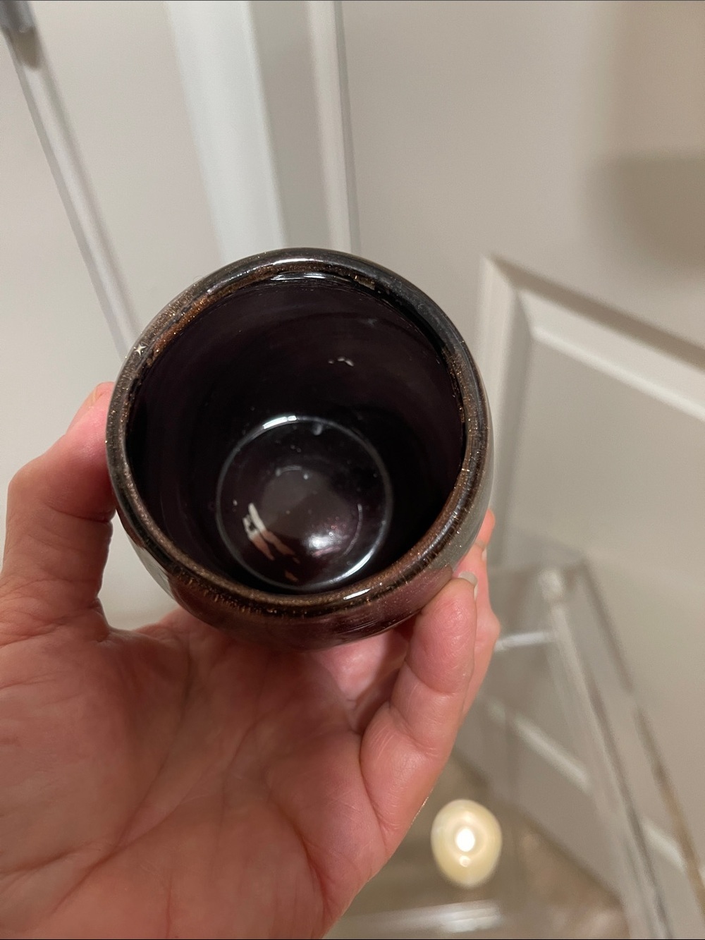 Mikasa Metallic Bronze Swirl Glass Votive - Picture 4 of 5